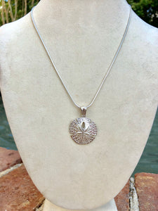 Sterling Silver Sand Dollar Necklace in Large